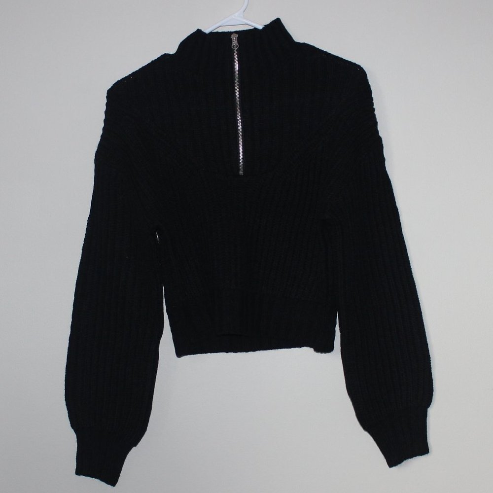 Bluenotes Cropped Knit Sweater Women Black